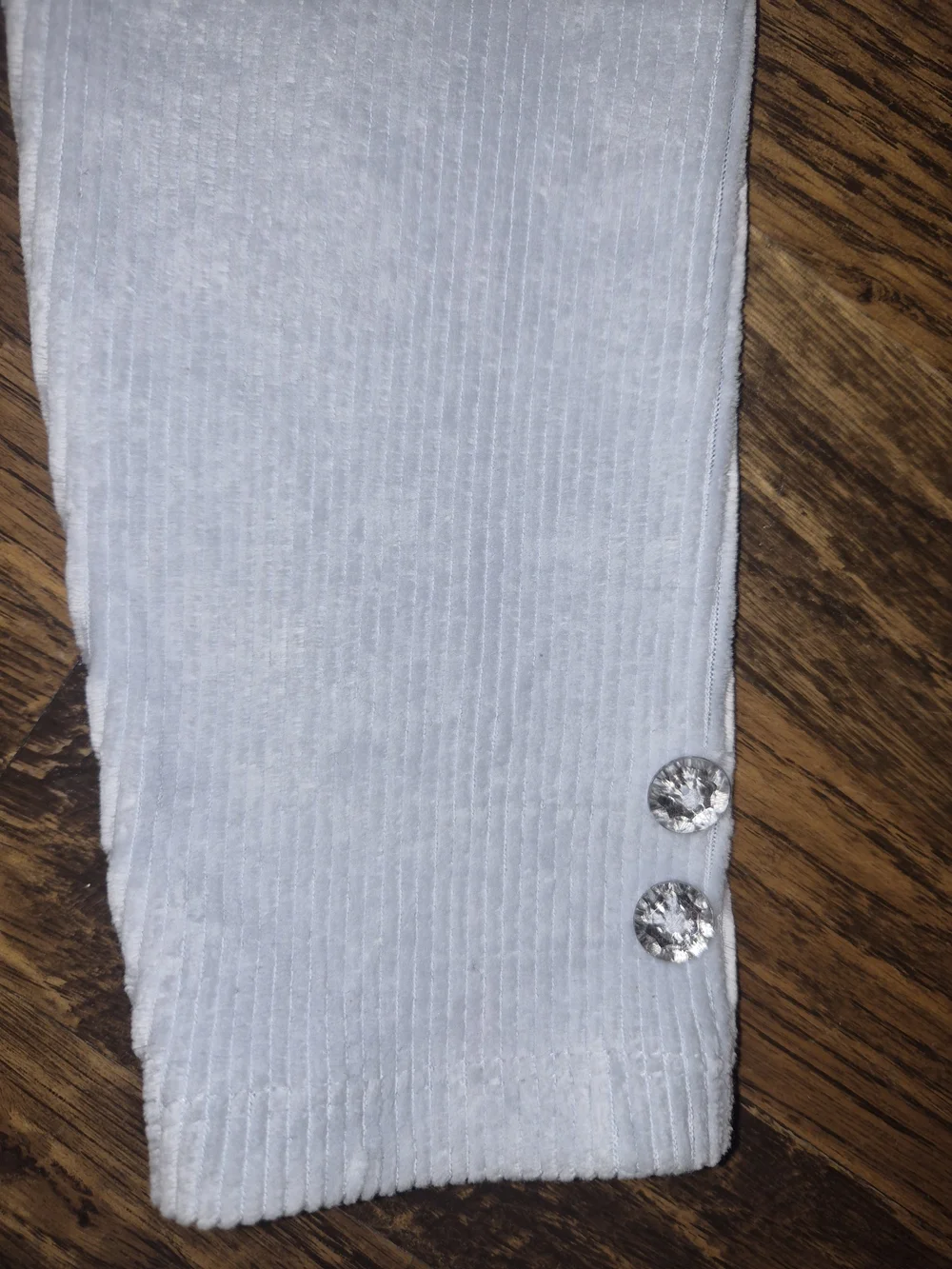 Girls Gymboree Pale Blue Ribbed Leggings with Ankle Button Accents Sz 10